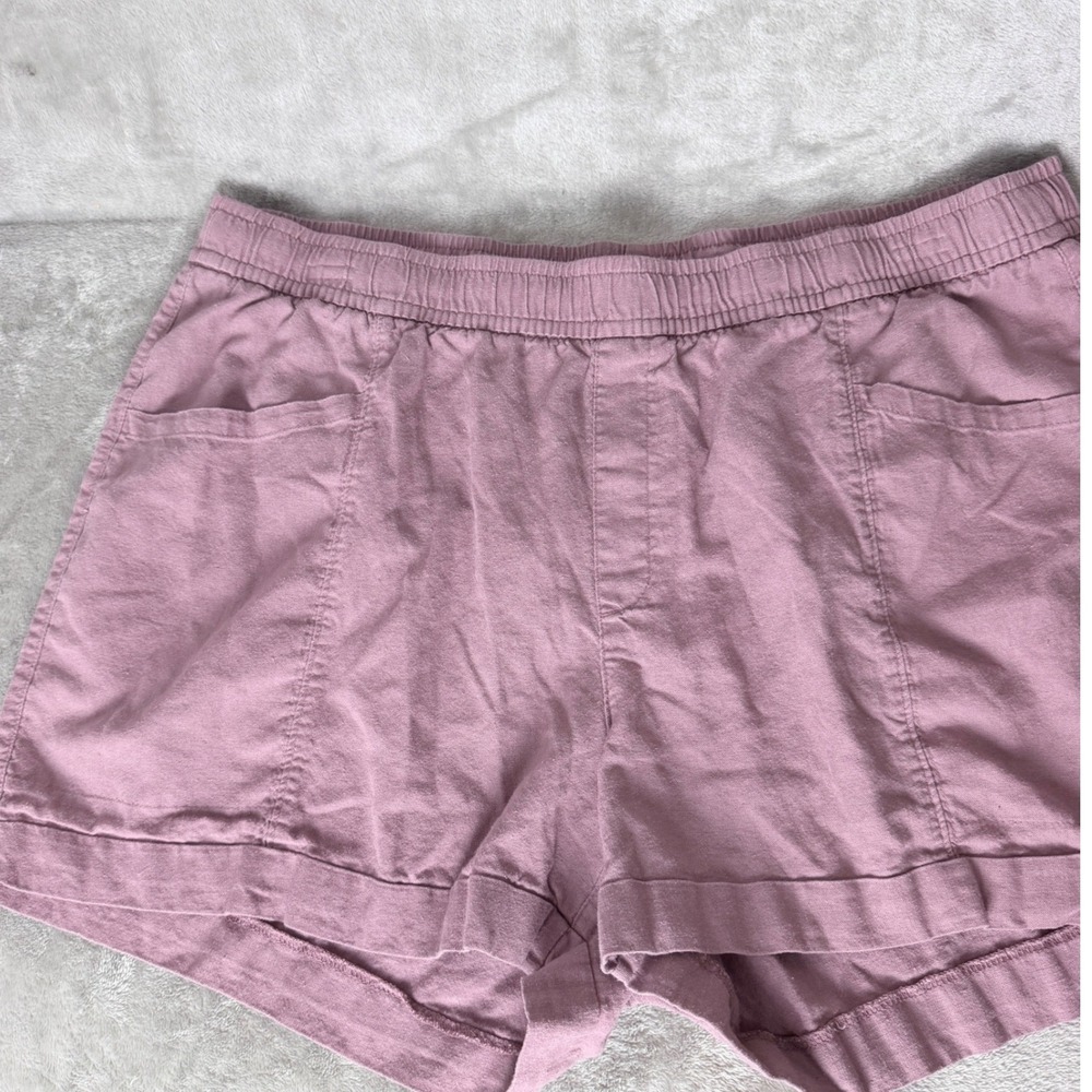 Old Navy Linen Blend Shorts Women XL Purple Beachy Summer Pastel Activewear - Picture 5 of 8
